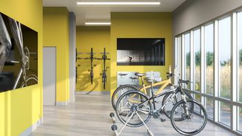 Cycle Center With Work Station And Storage at Link Apartments® Montford, Charlotte, NC, 28209